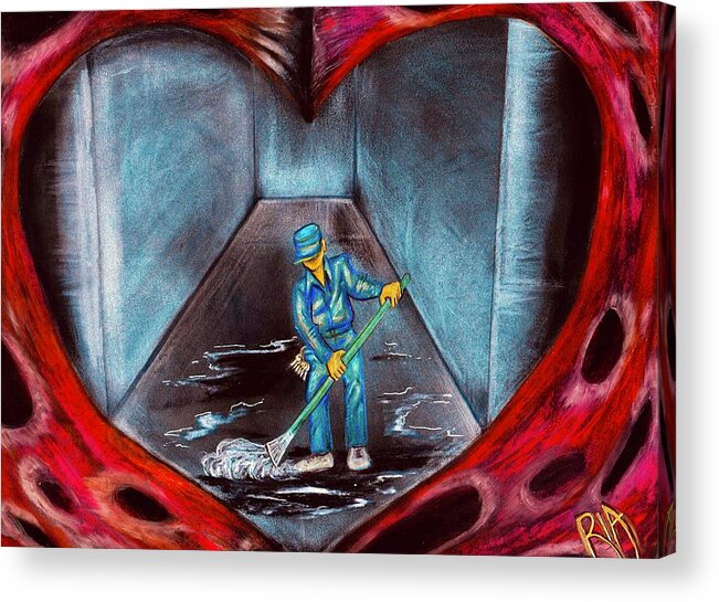 Heart Acrylic Print featuring the painting Spring Cleaning by Artist RiA