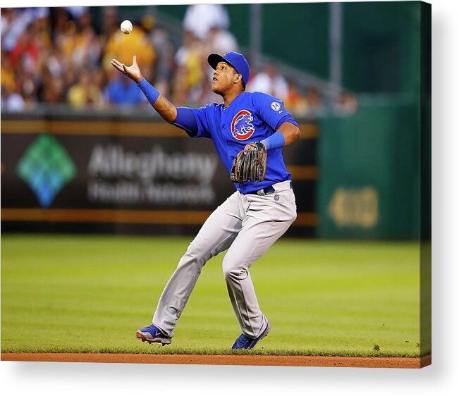 People Acrylic Print featuring the photograph Starlin Castro by Jared Wickerham