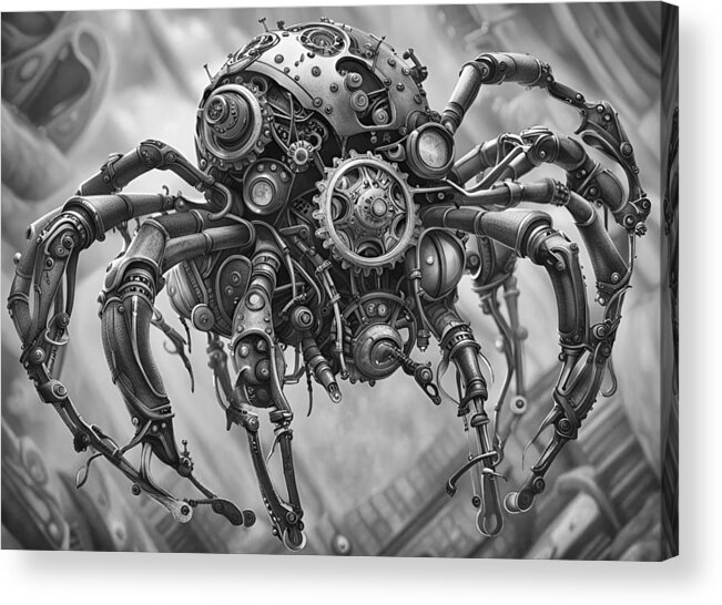 Ai Acrylic Print featuring the photograph Steampunk Spider by Cate Franklyn