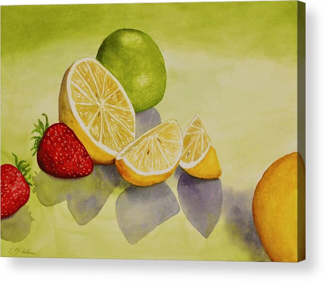 Kim Mcclinton Acrylic Print featuring the painting Strawberry Lemonade by Kim McClinton