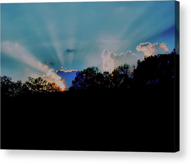 Sunset Acrylic Print featuring the photograph Streaming Sunset by Christopher Reed