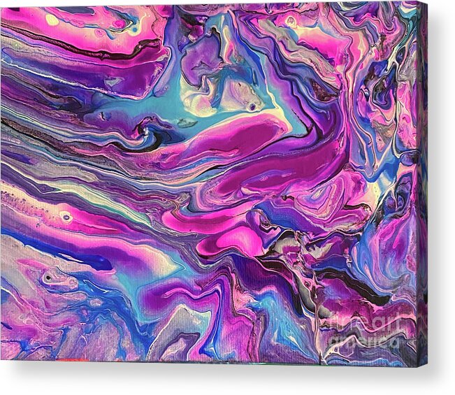 Purple Acrylic Print featuring the painting Stretch by Lisa Neuman