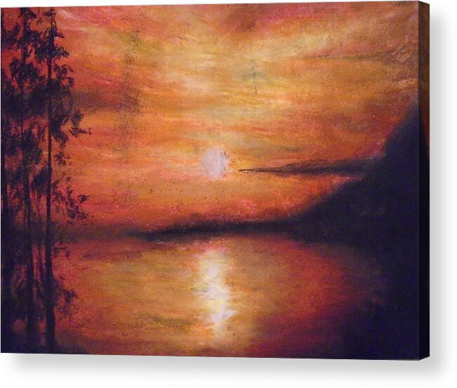 Sunset Acrylic Print featuring the painting Sunset Addiction by Jen Shearer