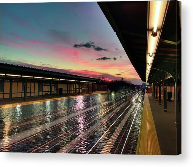 Queens Acrylic Print featuring the photograph Sunset at 88th St. by Carol Whaley Addassi