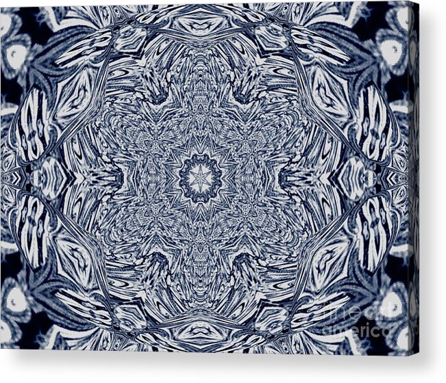 Kaleidoscope Acrylic Print featuring the digital art Sunset Kaleidoscope - Invert by Charles Robinson