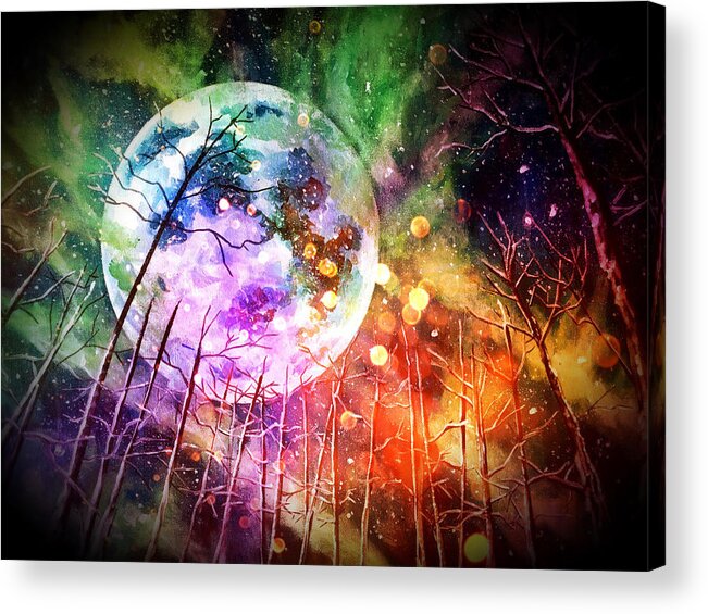 Moon Acrylic Print featuring the painting The End Of Our Story by Joel Tesch