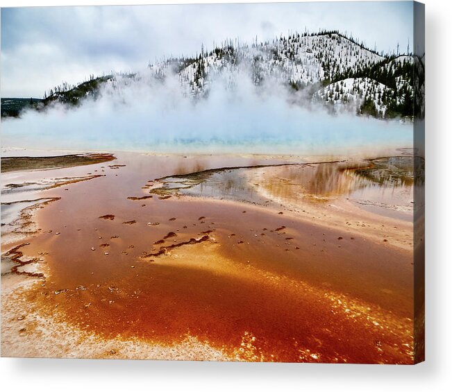 Yellowstone Acrylic Print featuring the photograph The Grand Prismatic Spring of Yellowstone by Rachel Morrison