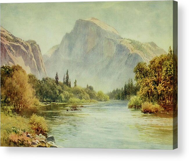 Half Dome Acrylic Print featuring the painting The Half Dome, Yosemite, California 1914 by Sutton Palmer