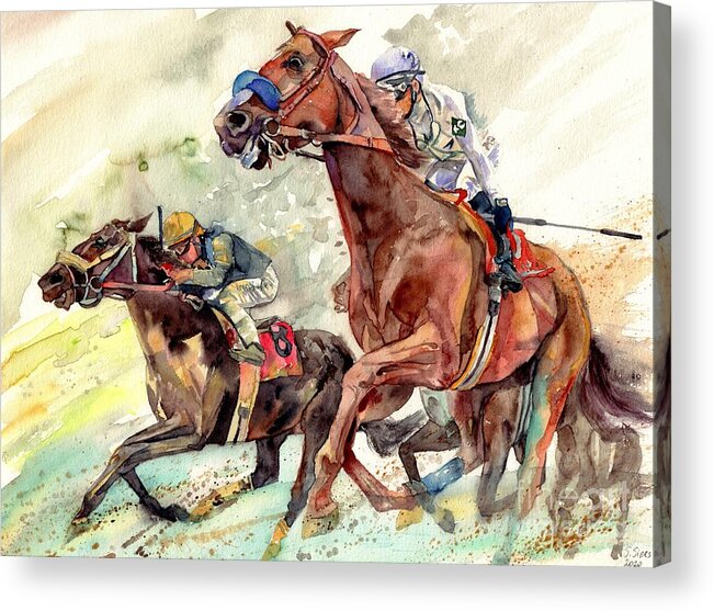 Chamion Acrylic Print featuring the painting The Heart Of A Champion by Suzann Sines