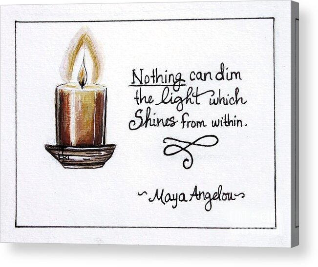 Light Acrylic Print featuring the painting The Light Which Shines From Within by Elizabeth Robinette Tyndall