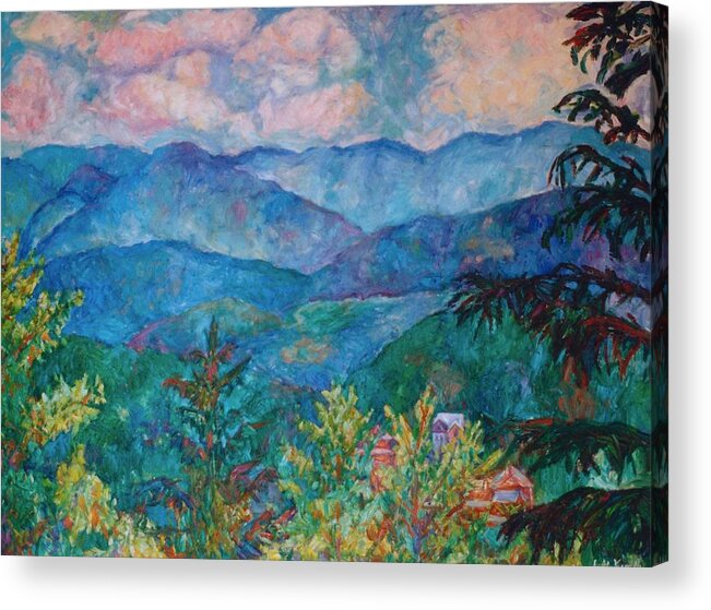 Smoky Mountains Acrylic Print featuring the painting The Smoky Mountains by Kendall Kessler