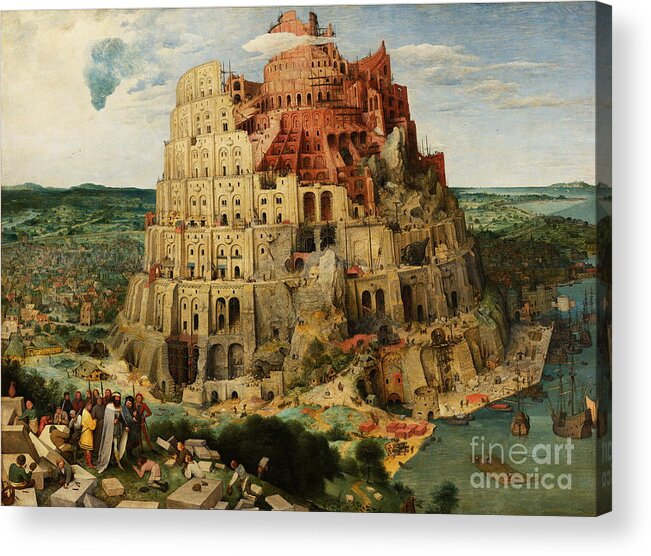 The Tower Of Babel Acrylic Print featuring the digital art The Tower of Babel by Jerzy Czyz