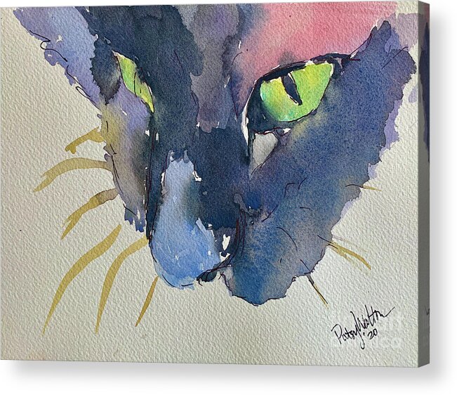 Cat Acrylic Print featuring the painting The Way to Catch a Mouse by Patsy Walton