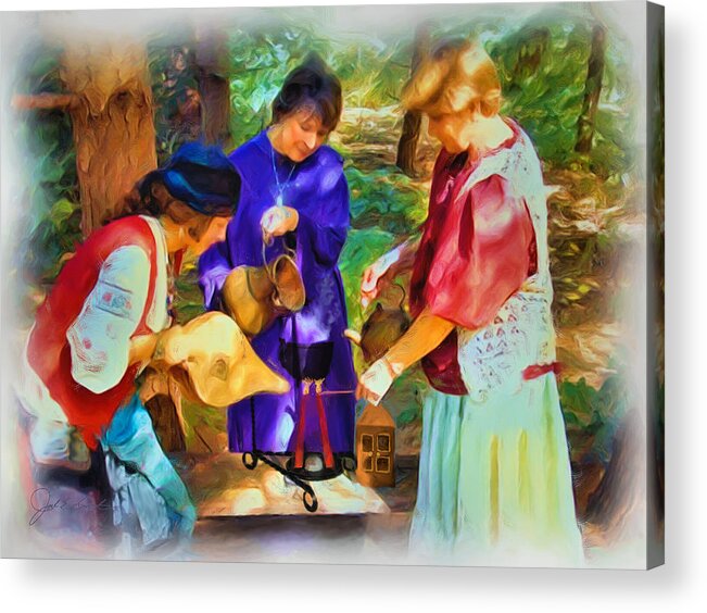 Witches Acrylic Print featuring the painting Three Witches by Joel Smith