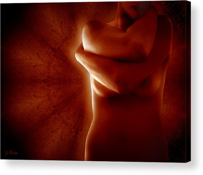 Nude Acrylic Print featuring the photograph Torso in Russet by Joe Bonita