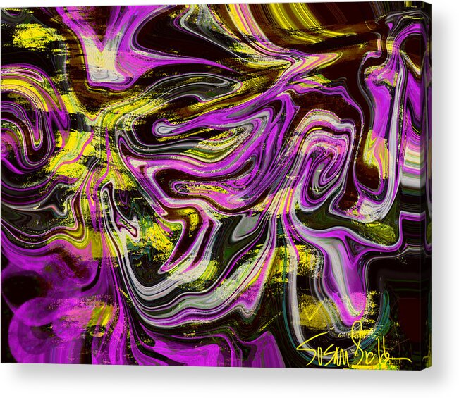 Purple Acrylic Print featuring the digital art Totally Cellular by Susan Fielder