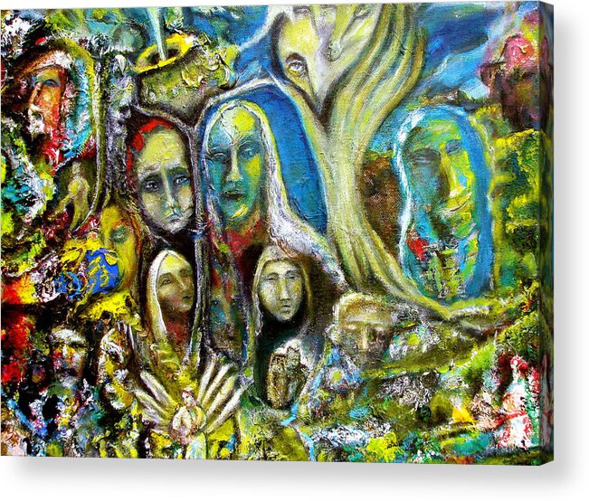 Acrylics Acrylic Print featuring the painting Tree People by Kicking Bear Productions