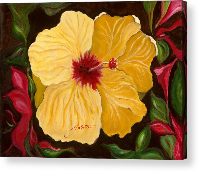 Hawaii Acrylic Print featuring the painting Tropical Dancer by Juliette Becker