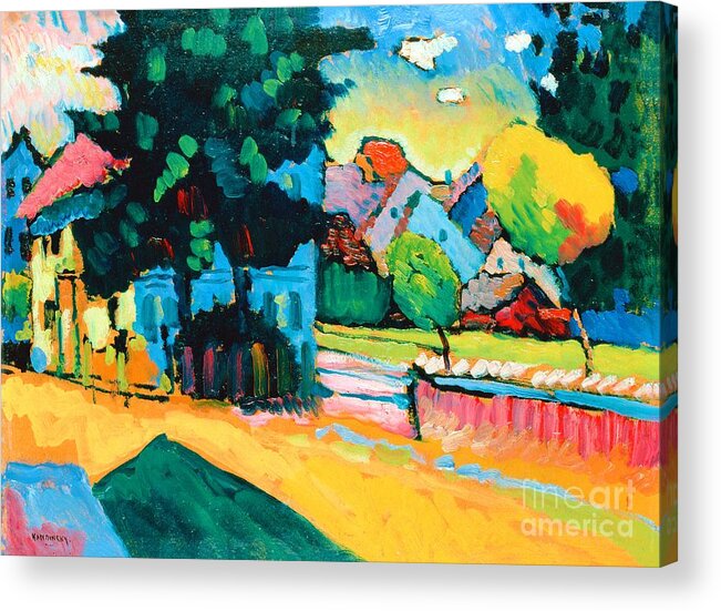 Art History Acrylic Print featuring the painting View of Murnau, 1908 by Wassily Kandinsky