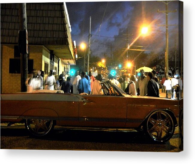 Uptown New Orleans Acrylic Print featuring the photograph Vintage Car, St. Joseph's Night by Rosanne Licciardi