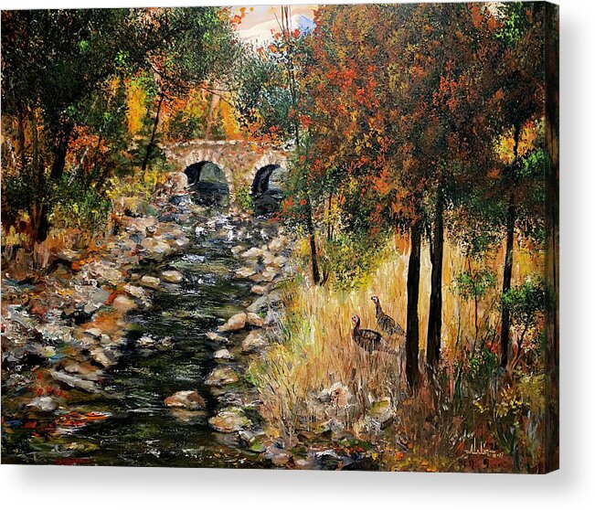 Mountains Acrylic Print featuring the painting Wild Turkey by Alan Lakin