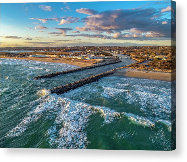 Weekapaug Acrylic Print featuring the photograph Wind and Surf by Veterans Aerial Media LLC