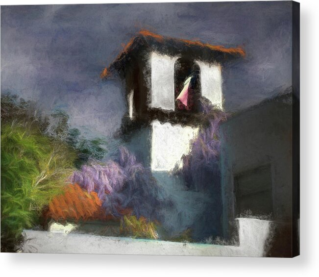 Wisteria Acrylic Print featuring the photograph Wind in the Tower Washline by Wayne King