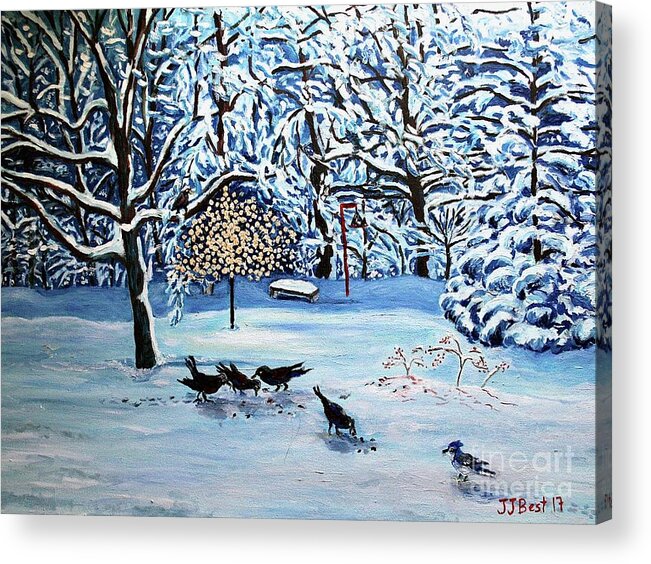 Winter Acrylic Print featuring the painting Winter Blues by Janice Best