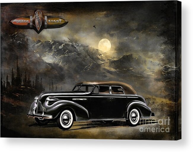 General Motors Acrylic Print featuring the painting Buick 1939 by Andrzej Szczerski