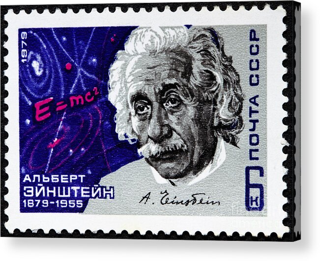 Albert Einstein Acrylic Print featuring the photograph Albert Einstein Stamp by GIPhotoStock