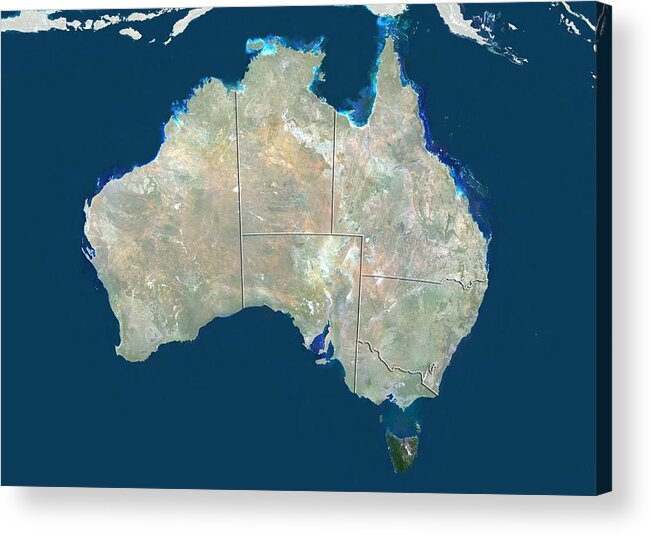 2000 Acrylic Print featuring the photograph Australia, satellite image #1 by Science Photo Library
