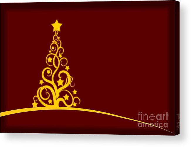 Abstract Tree Acrylic Print featuring the digital art Christmas card #3 by Martin Capek