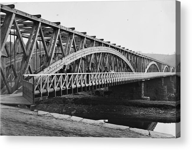 1865 Acrylic Print featuring the photograph Civil War Chain Bridge #1 by Granger