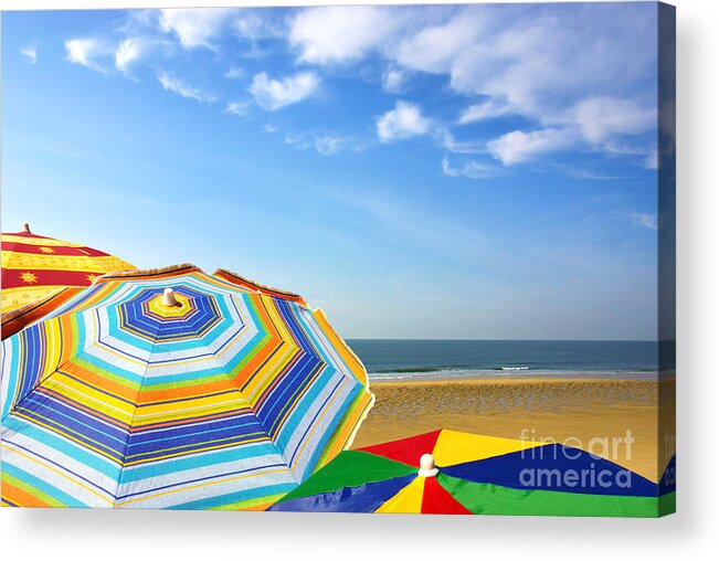 Abstract Acrylic Print featuring the photograph Colorful Sunshades #1 by Carlos Caetano