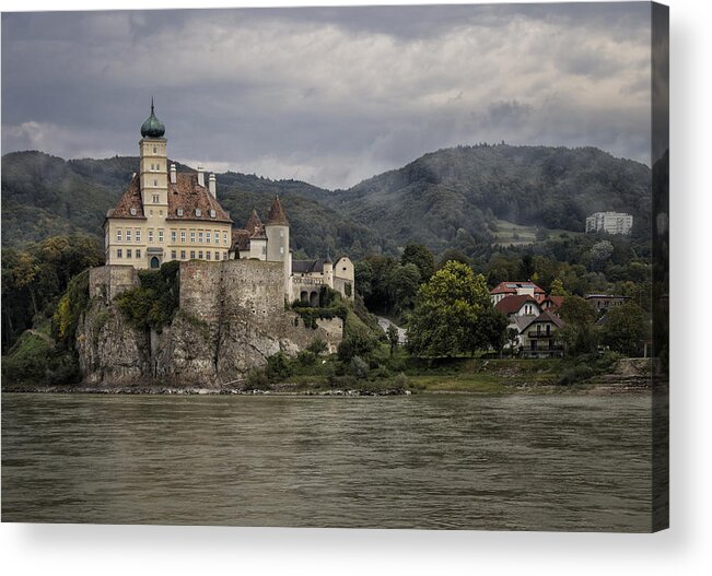 Schloss Schoenbuehel Acrylic Print featuring the photograph Guarding the River by Yelena Rozov