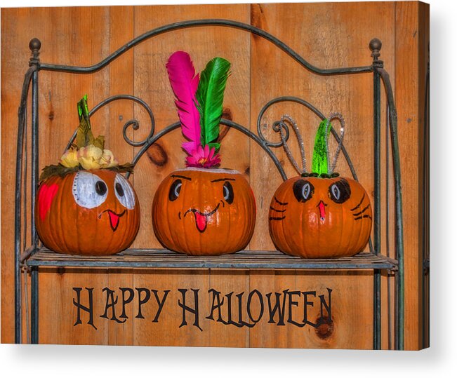 Greeting Card Acrylic Print featuring the photograph Happy Halloween by Cathy Kovarik