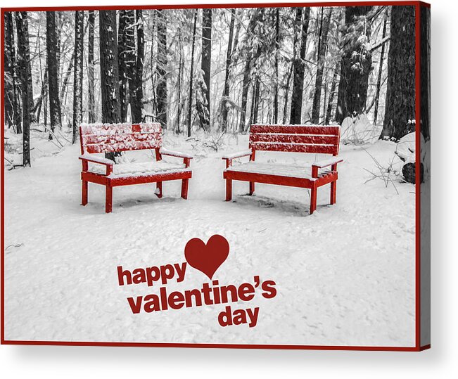 Greeting Card Acrylic Print featuring the photograph Happy Valentines Day #1 by Cathy Kovarik