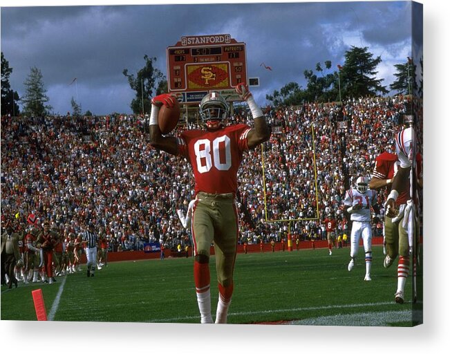 Scoring Acrylic Print featuring the photograph Jerry Rice 49ers #1 by Otto Greule Jr