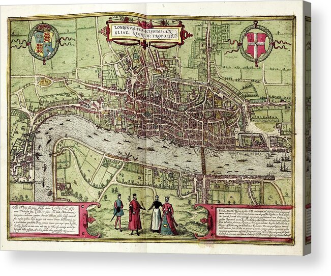 London Acrylic Print featuring the photograph Map Of London #1 by Library Of Congress, Geography And Map Division