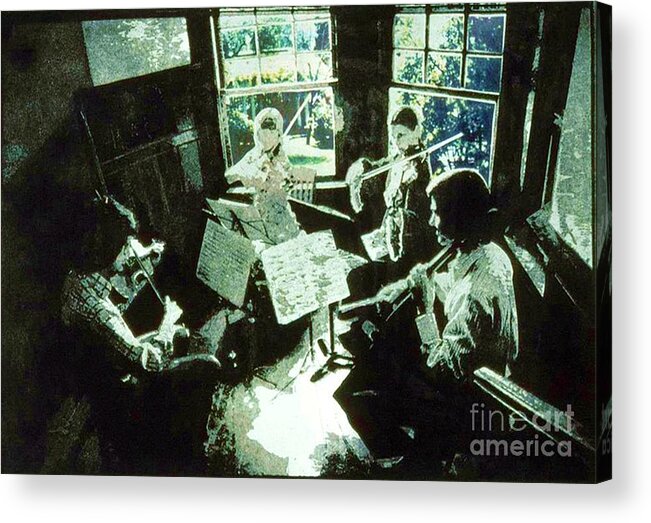 Intaglio Acrylic Print featuring the mixed media Music as Light #1 by Randy Sprout