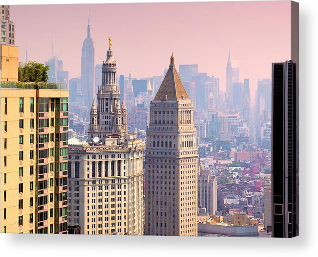 Tranquility Acrylic Print featuring the photograph New York City Skyline #1 by Tony Shi Photography