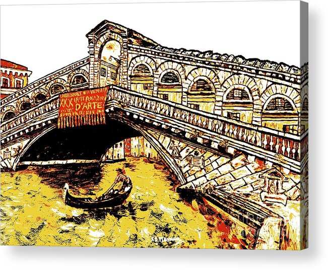 Oil Painting Acrylic Print featuring the painting An iconic bridge by Loredana Messina