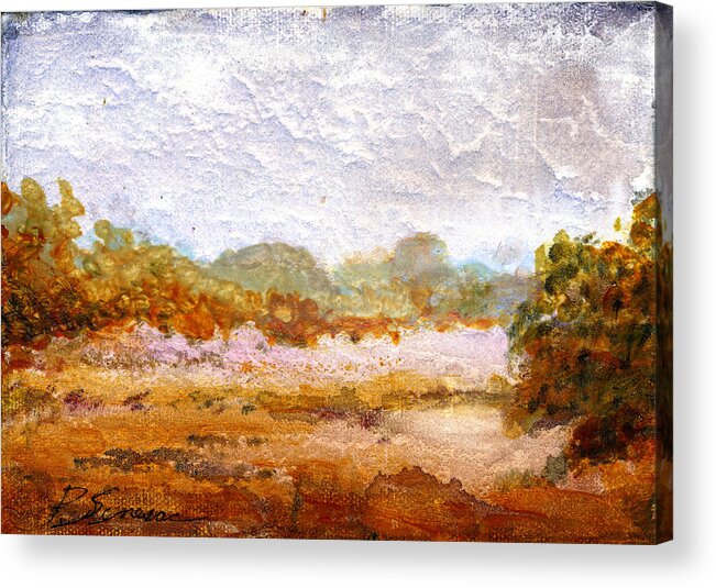 Prarie Acrylic Print featuring the painting Prarie Mist #1 by Peter Senesac