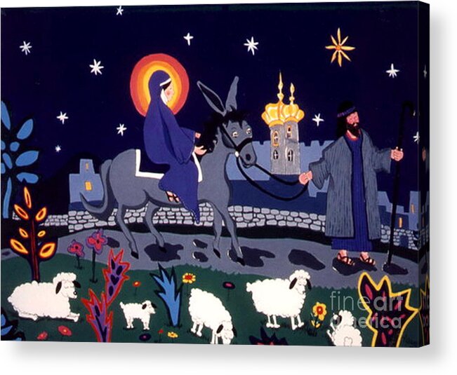 Christmas Acrylic Print featuring the painting Road to Bethlehem #1 by Joyce Gebauer