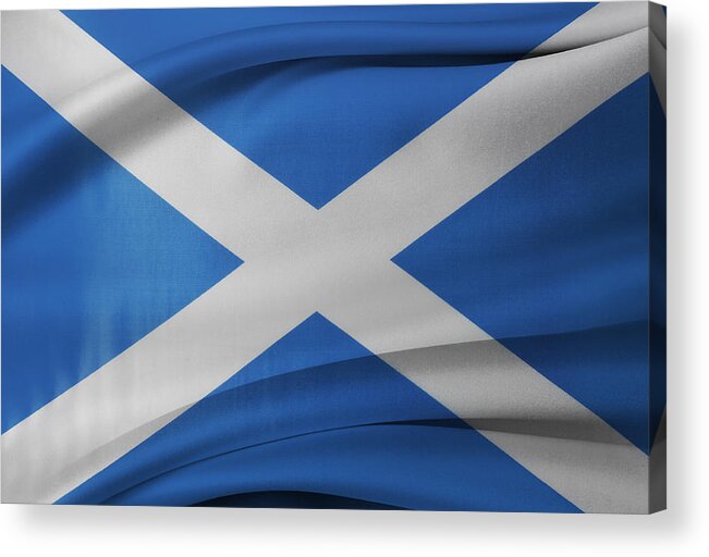 Background Acrylic Print featuring the photograph Scottish flag #1 by Les Cunliffe