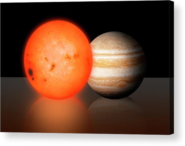 Artwork Acrylic Print featuring the photograph Trappist-1 Compared To Jupiter #1 by Mark Garlick/science Photo Library