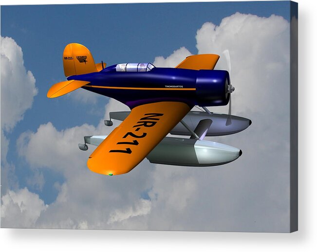 Airplane Acrylic Print featuring the digital art 1930 Lockheed Model 8 Sirius by Stuart Swartz