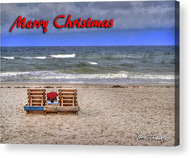 Christmas Acrylic Print featuring the digital art 2 Chairs waiting by Michael Thomas
