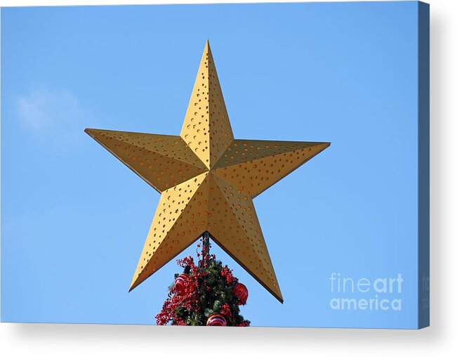 Christmas Acrylic Print featuring the photograph Christmas star #3 by George Atsametakis