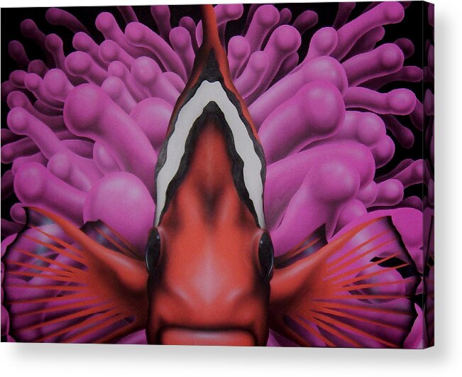 Clown Fish Acrylic Print featuring the painting Clown #2 by William Love